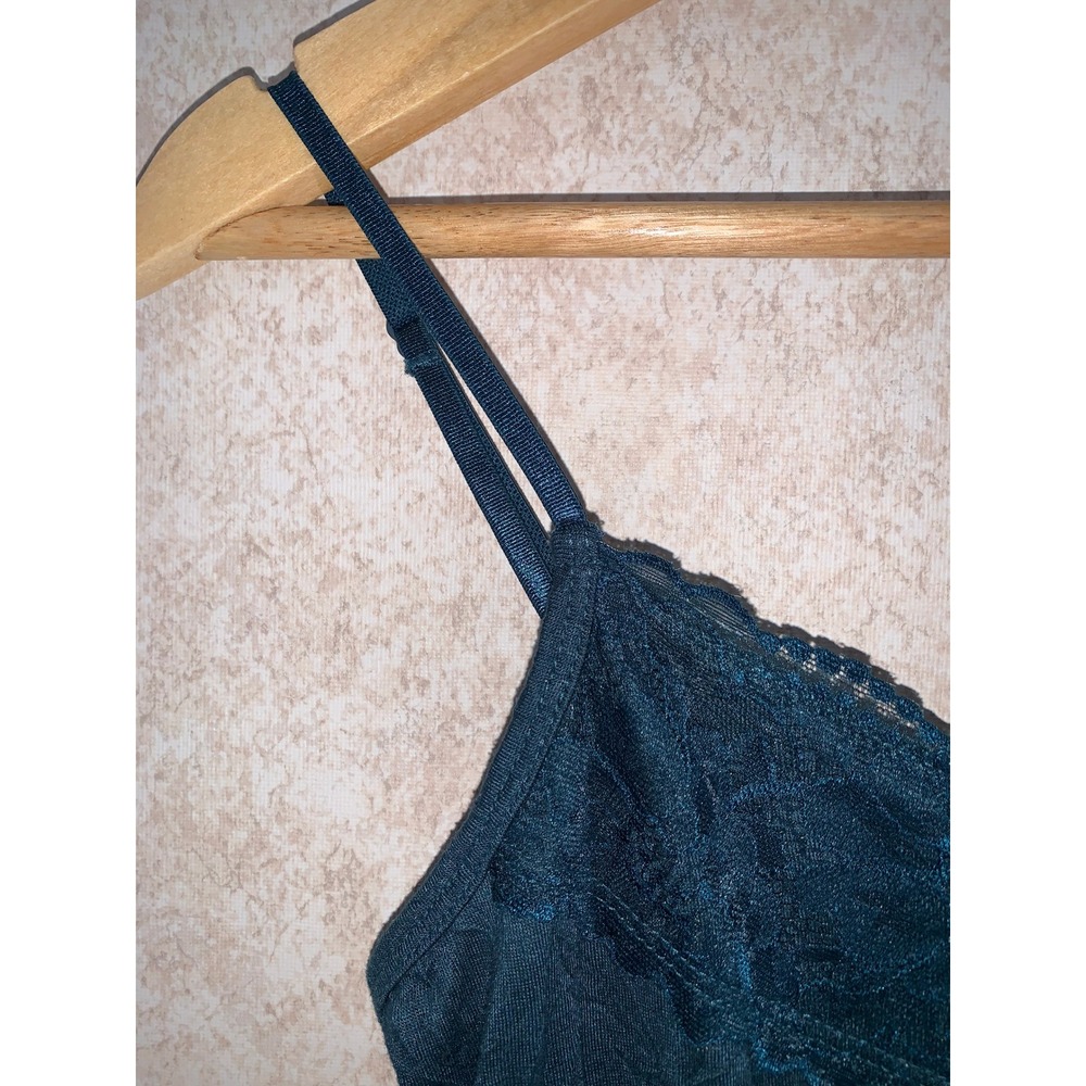 Maurices Camisole Teal Lace Trim Spaghetti Strap Tank Top Women's Medium - Picture 3 of 10